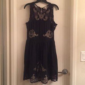 joie cocktail illusion dress with embroidery
